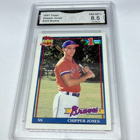 1991 Topps Chipper Jones #333 GMA 8.5 Rookie Card Braves - Picture 1 of 3